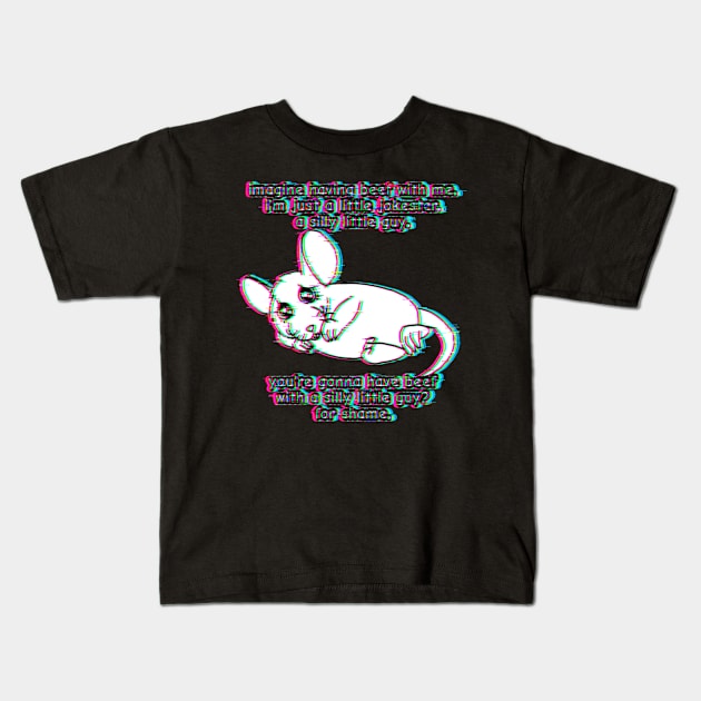 You're Gonna Have Beef With A Silly Little Guy? (Glitched Version) Kids T-Shirt by Rad Rat Studios